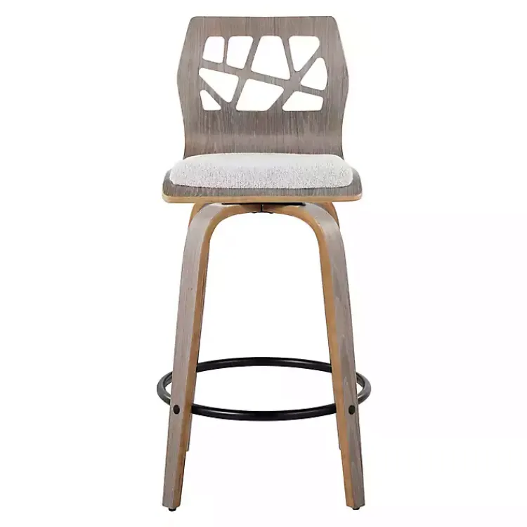 Bar Stools & Counter Height Stools-Kirklands Home Golia Swivel Counter Stools, Set of 2 Gray