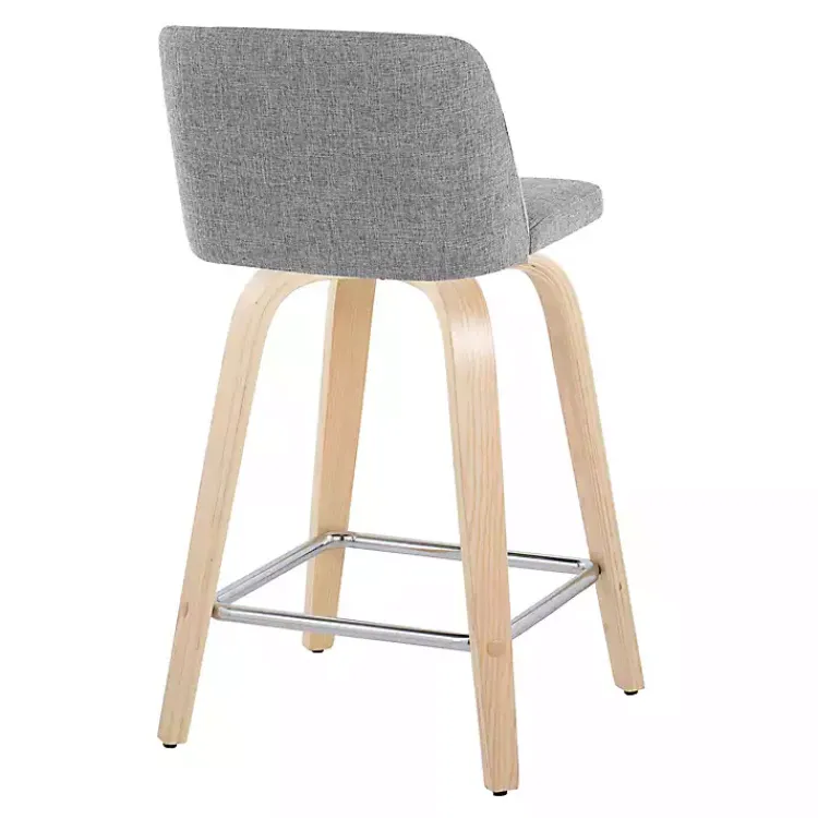 Bar Stools & Counter Height Stools-Kirklands Home Torino Upholstered Counter Stools, Set of 2 Gray