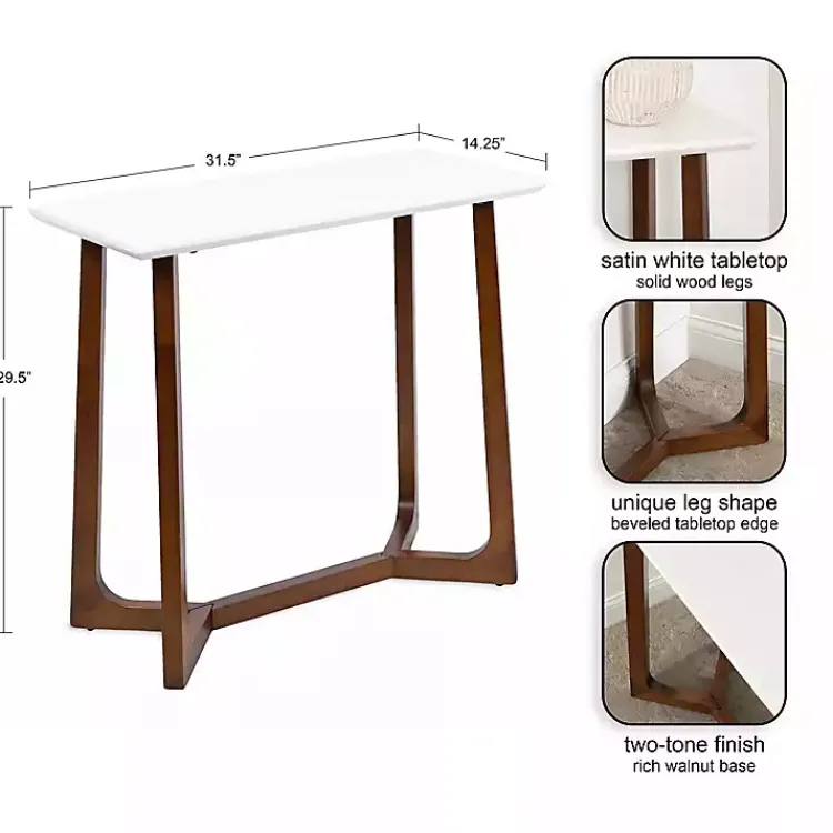 Console Tables-Kirklands Home and Walnut Olivia Console Table White