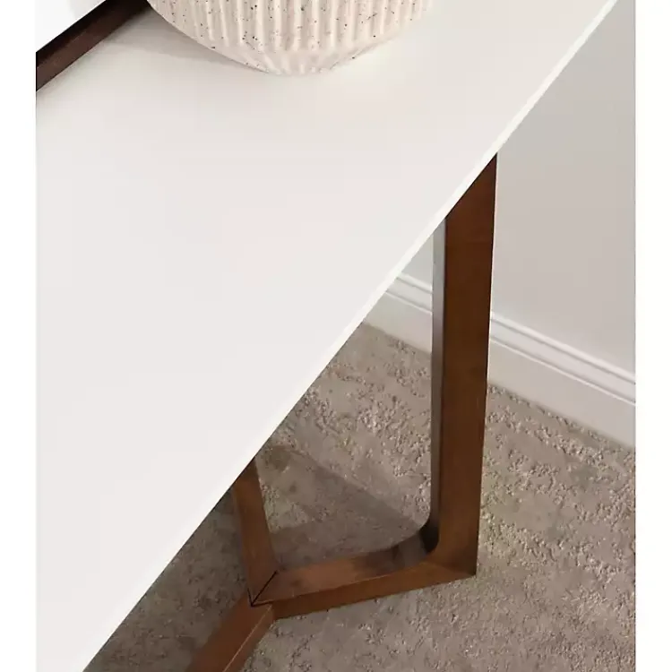 Console Tables-Kirklands Home and Walnut Olivia Console Table White