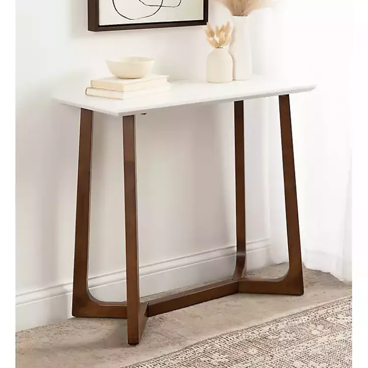 Console Tables-Kirklands Home and Walnut Olivia Console Table White