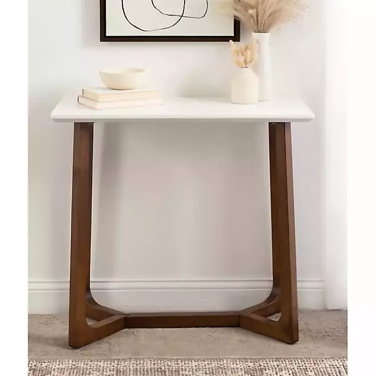 Console Tables-Kirklands Home and Walnut Olivia Console Table White