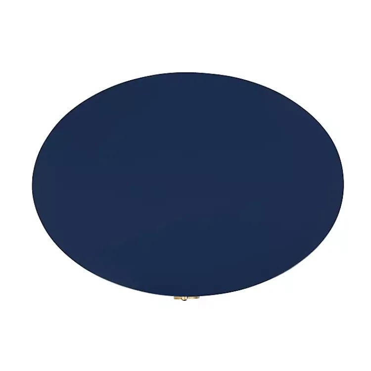 Accent & End Tables-Kirklands Home Navy Oval Decklyn Accent Table Blue