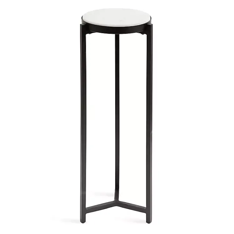 Accent & End Tables-Kirklands Home Angular Marble Accent Table Black