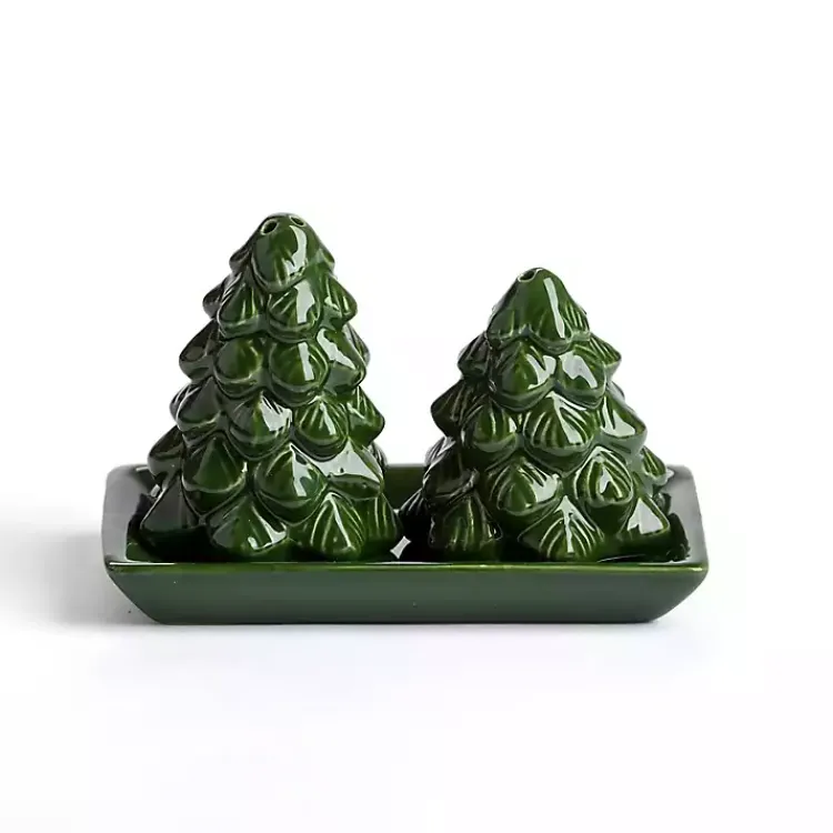 Serving & Entertaining-Kirklands Home Ever Shaped 3-pc. Salt and Pepper Shaker Set Green