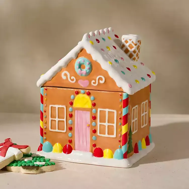 Serving & Entertaining-Kirklands Home Gingerbread House Ceramic Cookie Jar