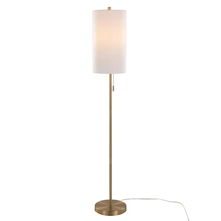 Floor Lamps-Kirklands Home Slim Gold Modern Floor Lamp White