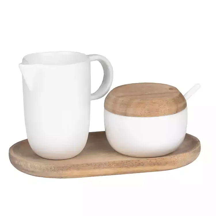 Serving & Entertaining-Kirklands Home Porcelain 3-pc. Cream and Sugar Set