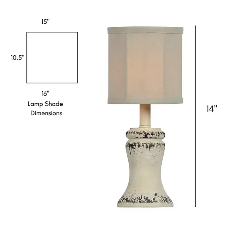 Table Lamps-Kirklands Home Antique Cream Bella Mini Lamps, Set of 2 White