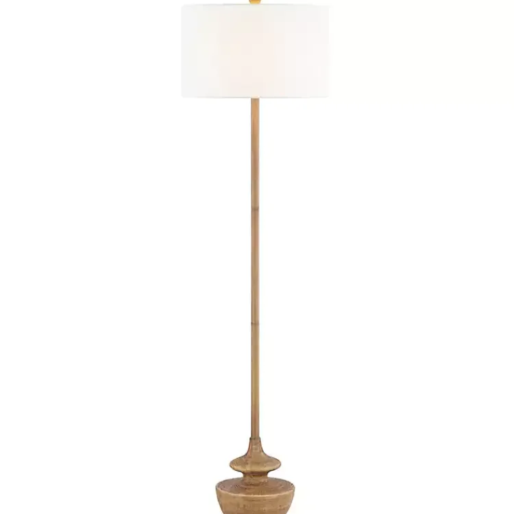 Floor Lamps-Kirklands Home Natural Contemporary Floor Lamp White
