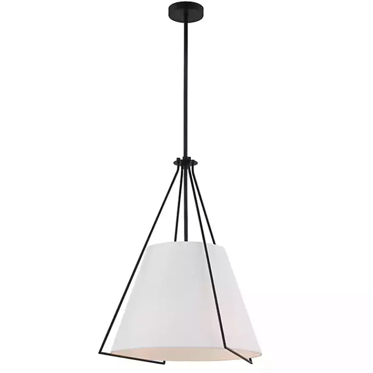 Chandeliers & Pendant Lighting-Kirklands Home Black Metal Madeline Pendant Light