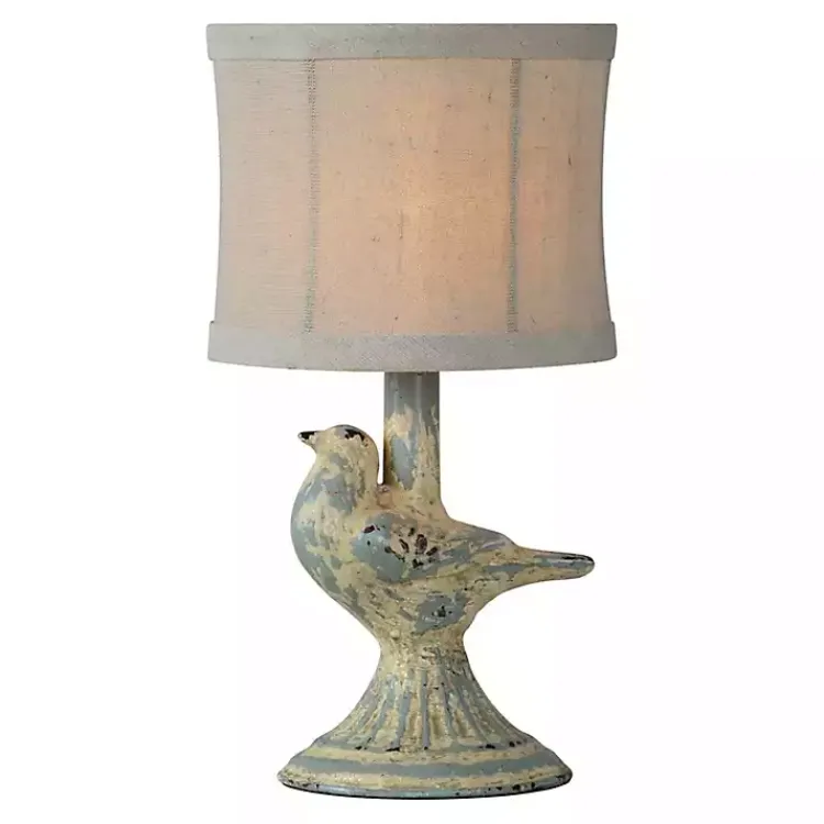 Table Lamps-Kirklands Home Rustic June Bird Mini Table Lamps, Set of 2 Blue