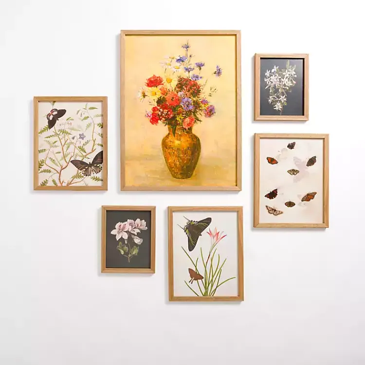 Framed Art-Kirklands Home Vintage Floral Framed Art 6-pc. Gallery Set Multi