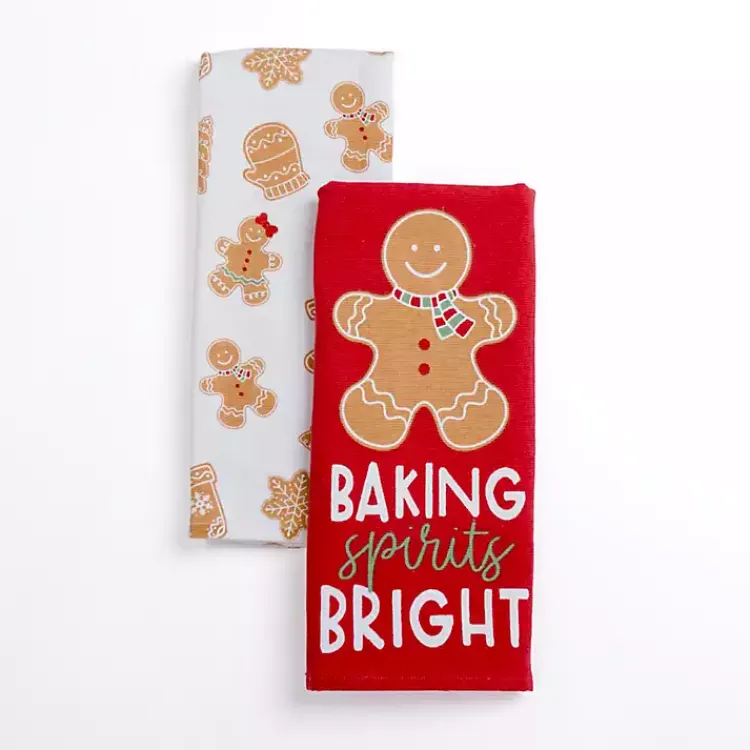 Kitchen Accessories-Kirklands Home Gingerbread Kitchen Towels, Set of 2