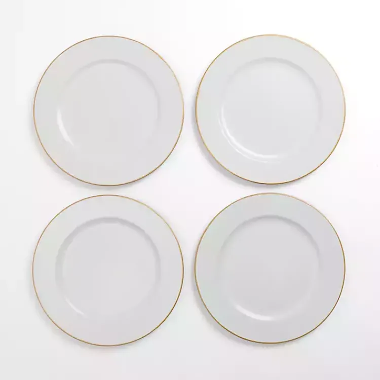Serving & Entertaining-Kirklands Home Gold Edge Chargers, Set of 4 White