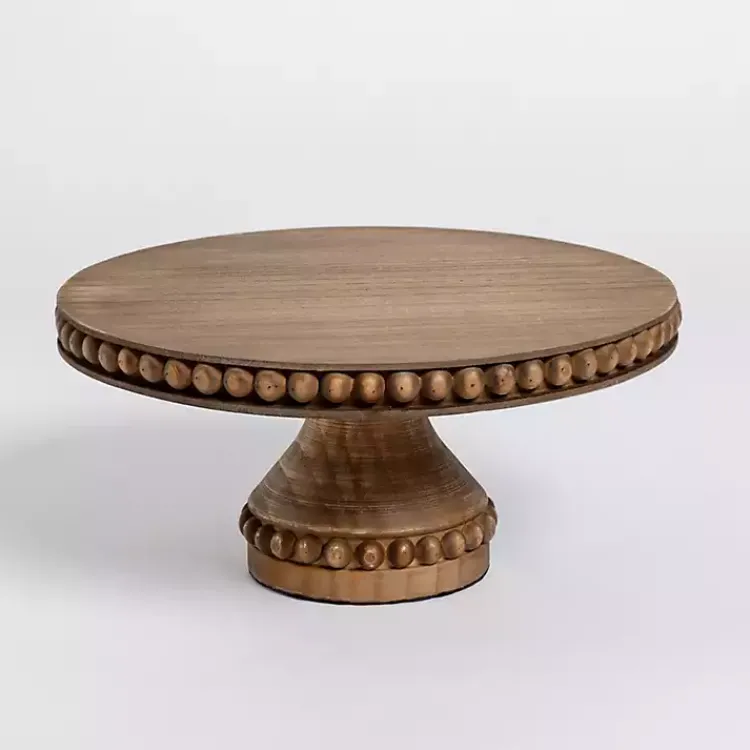 Serving & Entertaining-Kirklands Home Beaded Wood Cake Stand