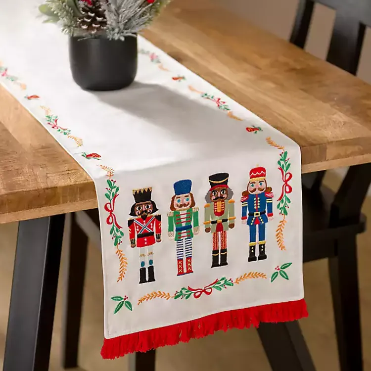 Table Linens-Kirklands Home Embroidered Nutcracker Table Runner, 108 in.