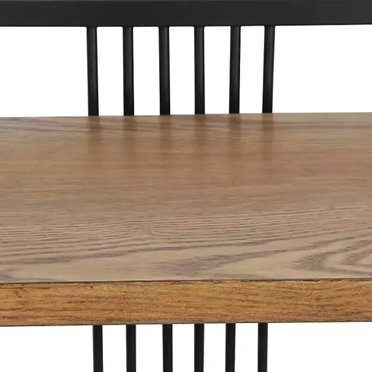 Bookshelves-Kirklands Home 4-Tier Black Metal Frame Shelf Brown