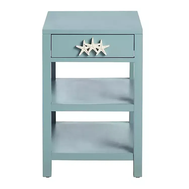 Accent & End Tables-Kirklands Home Turquoise Starfish Accent Table Blue