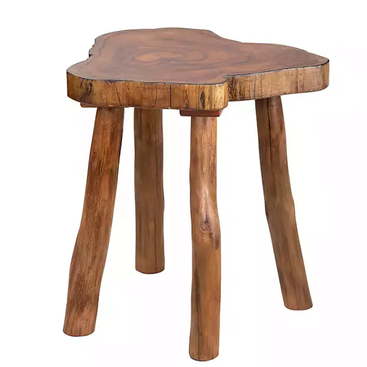 Accent & End Tables-Kirklands Home Rustic Natural Woodland Accent Table Brown