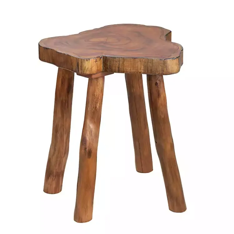 Accent & End Tables-Kirklands Home Rustic Natural Woodland Accent Table Brown
