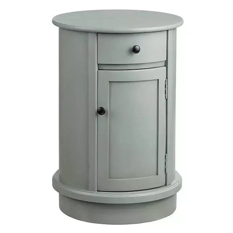Accent & End Tables-Kirklands Home Round Beckly Accent Table Gray