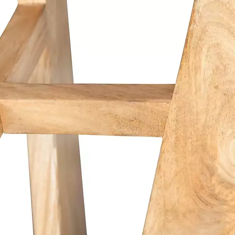 Accent & End Tables-Kirklands Home Natural Wood Angular Rory Accent Table Tan