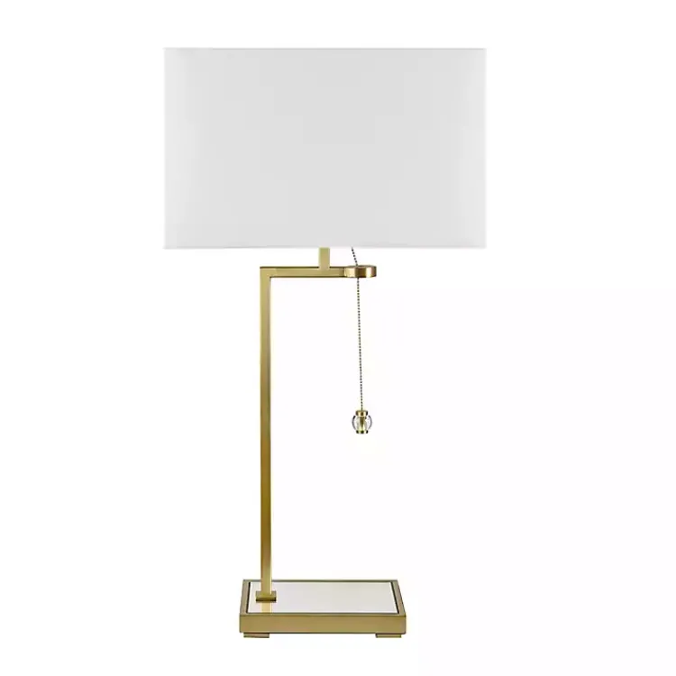 Table Lamps-Kirklands Home Gold L-Shape Marlowe Table Lamp White