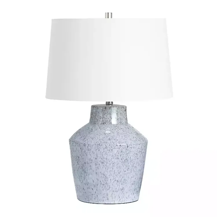 Table Lamps-Kirklands Home Speckled Ceramic Jar Table Lamp Blue