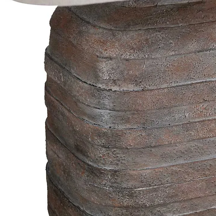 Table Lamps-Kirklands Home Brown Textured Rectangle Shade Table Lamp Ivory