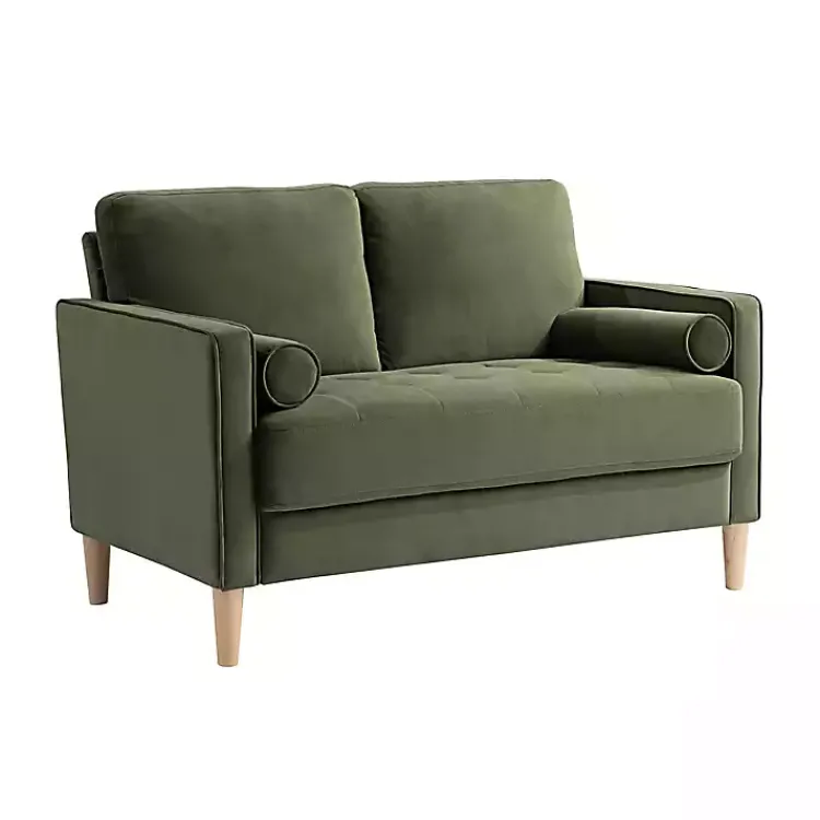 Sofas & Loveseats-Kirklands Home Olive Chelsea Modern Loveseat Green