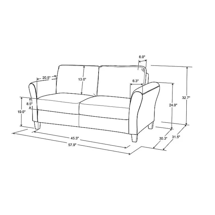 Sofas & Loveseats-Kirklands Home Light Walter Loveseat Brown