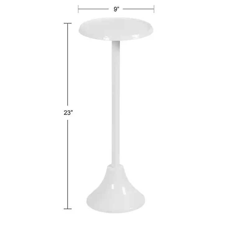 Accent & End Tables-Kirklands Home Round Metal Layla Accent Table White