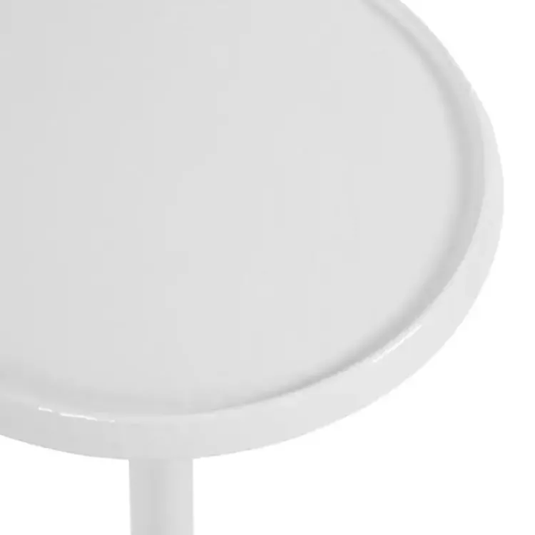 Accent & End Tables-Kirklands Home Round Metal Layla Accent Table White