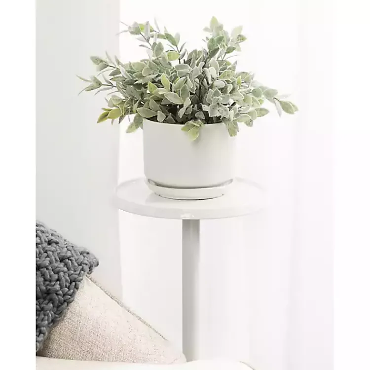 Accent & End Tables-Kirklands Home Round Metal Layla Accent Table White