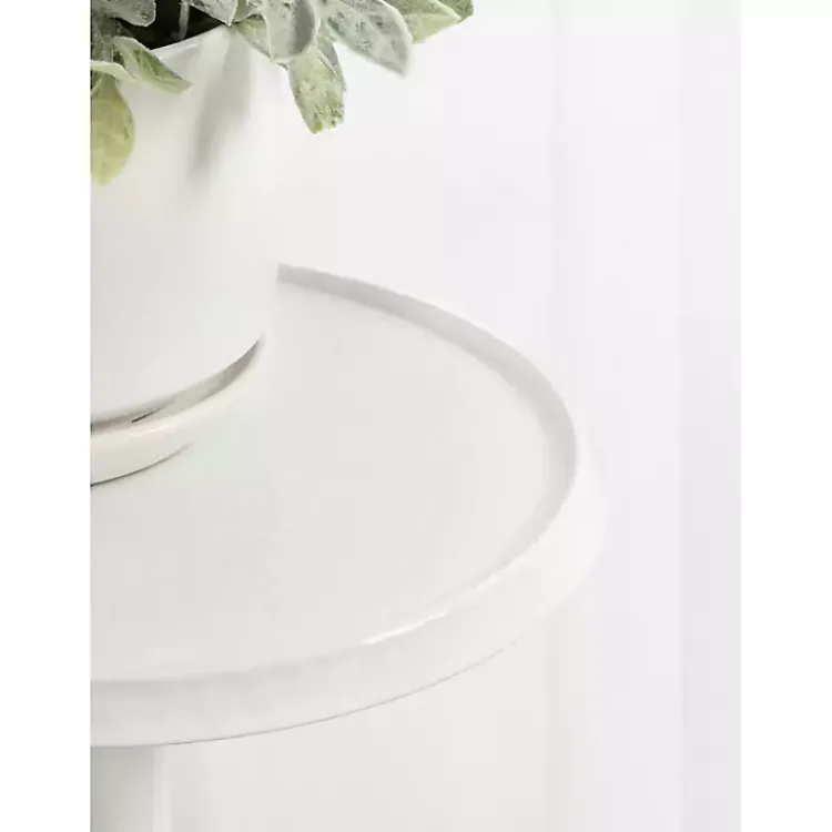 Accent & End Tables-Kirklands Home Round Metal Layla Accent Table White