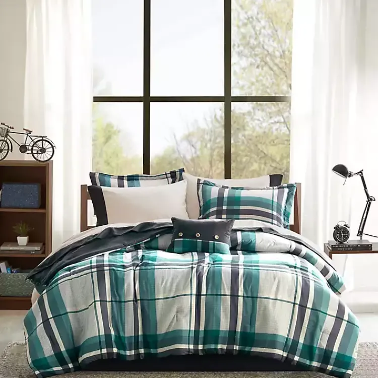 Comforters-Kirklands Home Roger Plaid 7-pc. Twin Comforter Set