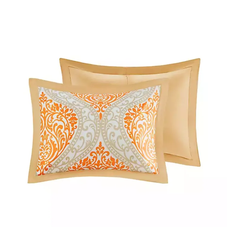 Comforters-Kirklands Home Orange Damask 4-pc. Twin/Twin XL Comforter Set