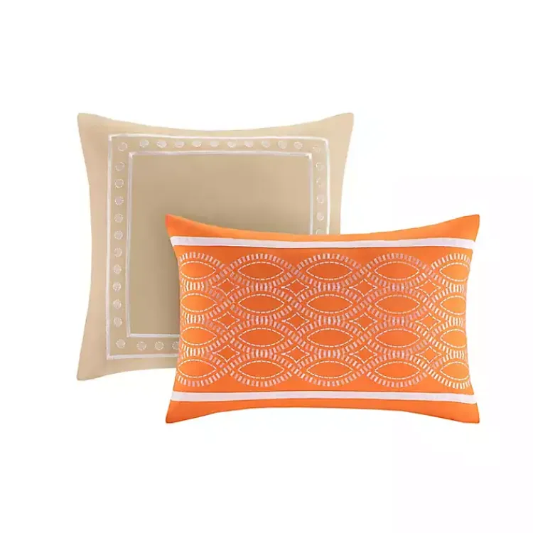 Comforters-Kirklands Home Orange Damask 4-pc. Twin/Twin XL Comforter Set