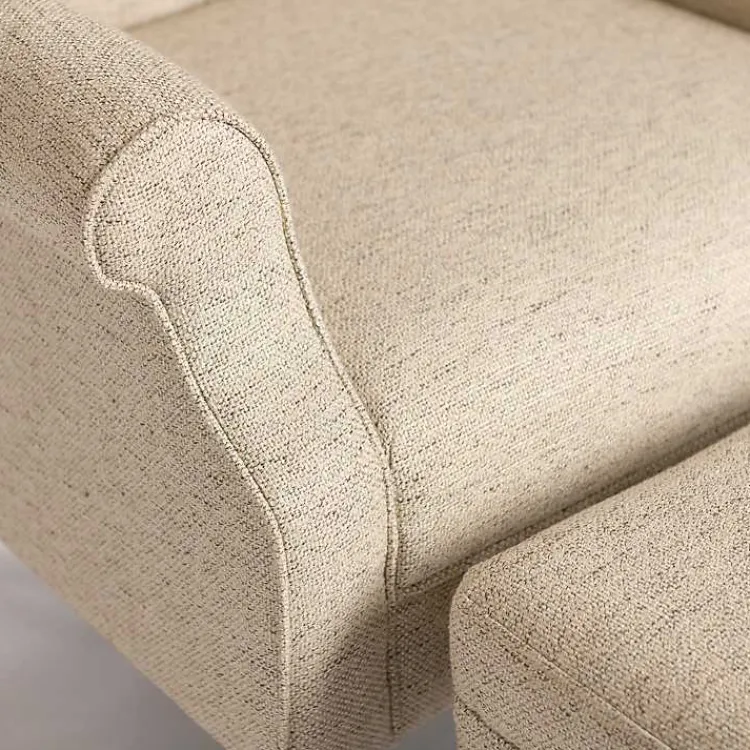 Accent Chairs-Kirklands Home Wheat Tufted Chair & Ottoman Set Tan