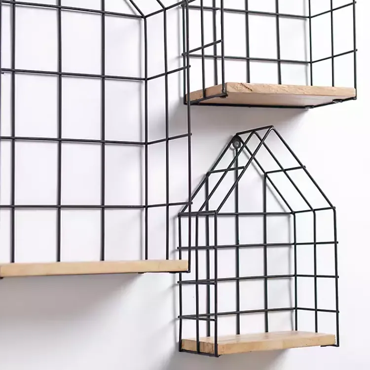Shelves-Kirklands Home Metal Grate House Wall Shelves, Set of 3