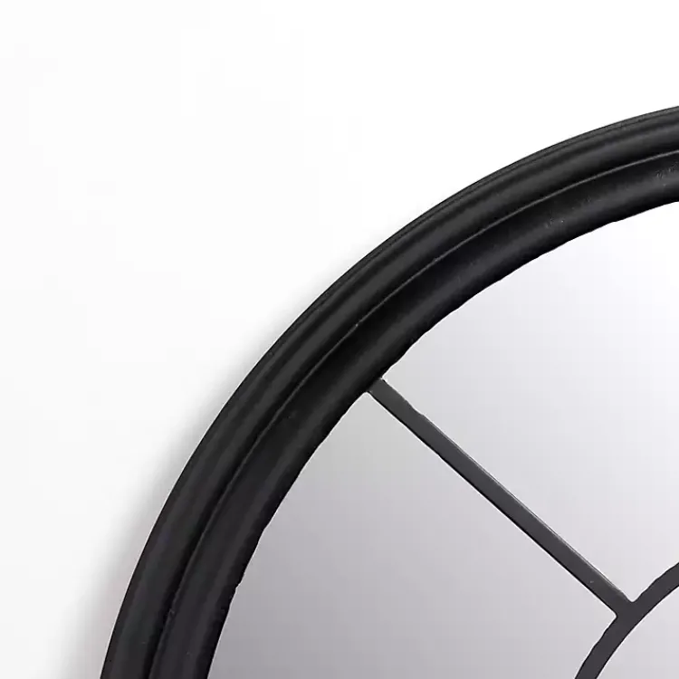 Decorative Mirrors-Kirklands Home Black Paned Iron Wall Mirror