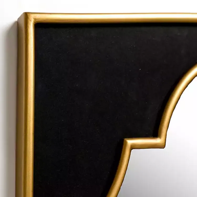 Decorative Mirrors-Kirklands Home Black Velvet and Gold Wall Mirror