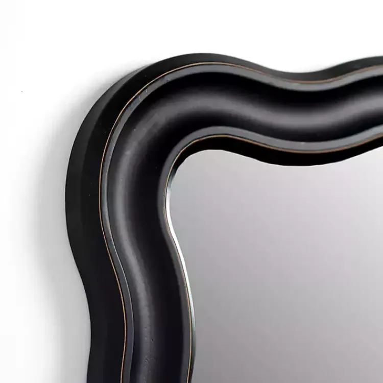 Decorative Mirrors-Kirklands Home Rectangle Catorina Black Wavy Wall Mirror