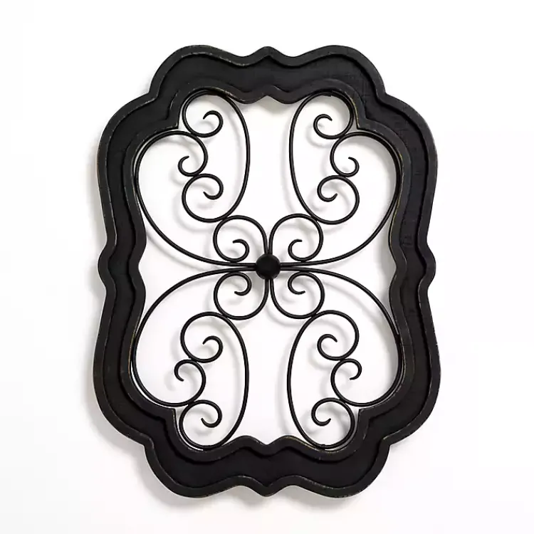 Wall Plaques-Kirklands Home Wood and Metal Decorative Wall Plaque Black