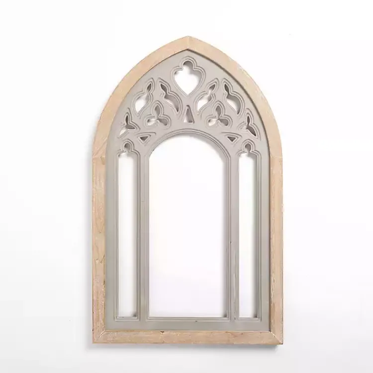 Wall Plaques-Kirklands Home Carved Wood Arch Wall Plaque Gray