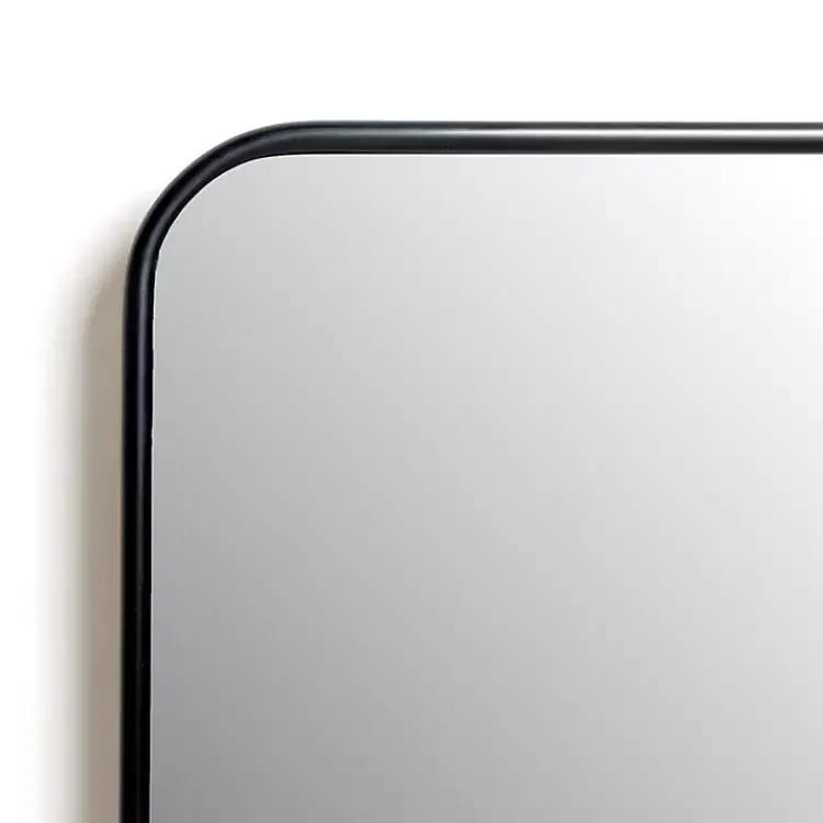 Framed Mirrors-Kirklands Home Black Nouveau Panel Wall Mirror