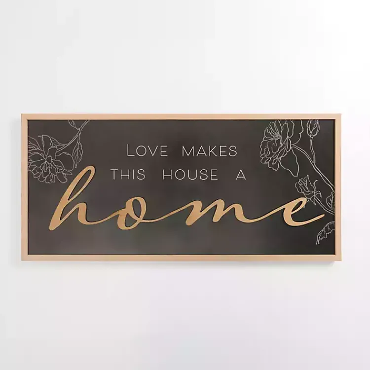 Wall Quotes & Signs-Kirklands Home Love Makes This House a Home Wall Plaque Black