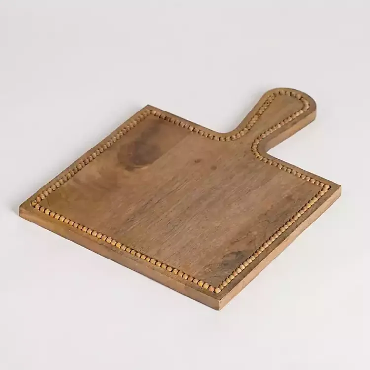 Serving & Entertaining-Kirklands Home Natural Mango Wood Beaded Serving Board Brown