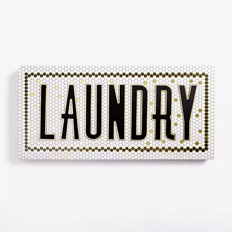 Wall Quotes & Signs-Kirklands Home Laundry Subway Tile Wall Plaque